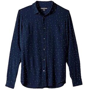 🆕 SLATE and STONE mens button up navy blue with star design size Medium
